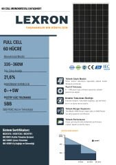 Lexron 360 W PERC Monokristal Güneş Paneli