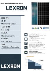 Lexron 470 W Mono Perc Bifacial Monokristal Güneş Paneli