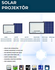 Lexron 200W Güneş Panelli Solar Led Projektör