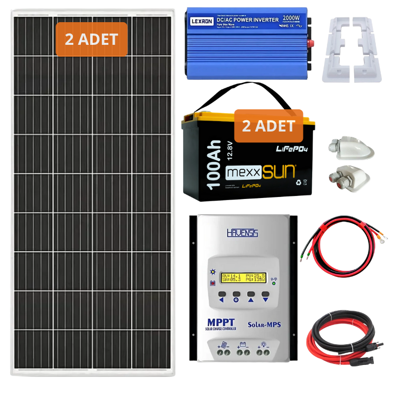 Yapısolar 2 Kw Lityum Bataryalı Hazır Karavan Paket