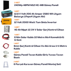 Yapısolar 2 Kw Lityum Bataryalı Hazır Karavan Paket