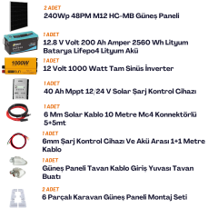 Yapısolar 1 Kw Lityum Bataryalı Karavan Paket