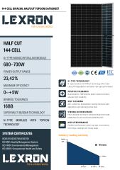 Lexron Bifacial 700W Half Cut Topcon Güneş Paneli