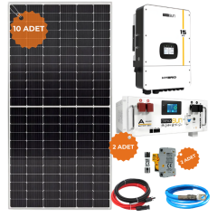 Mexxsun 15 kW Hibrit Lityum Akülü 380 V Solar Enerji Paketi