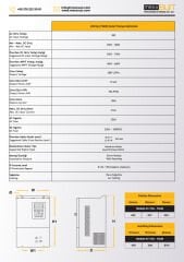 Mexxsun 100Hp 75 kW Solar Pompa Sürücüsü Trifaze