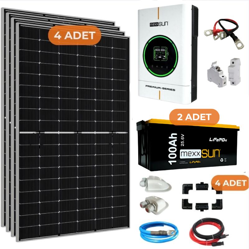 Mexxsun 4 kW Lityum Akülü Karavan Solar Enerji Paketi