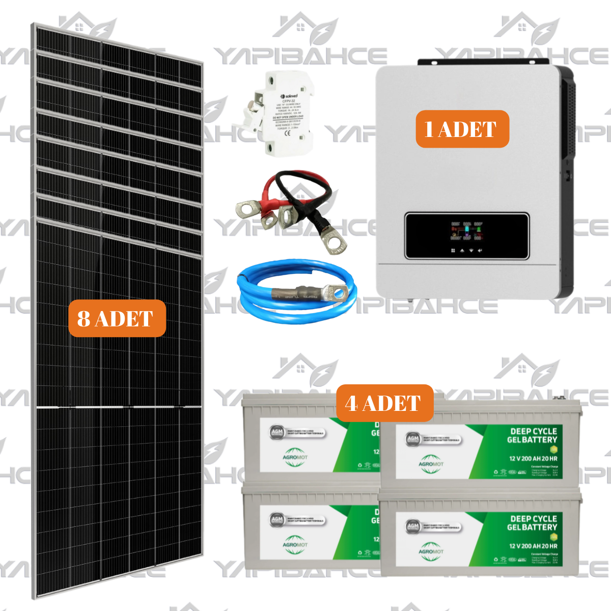 Yapı Solar 6.2 Kw 6200 W 220 Volt Hazır XL Solar Enerji Paketi