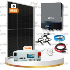 Yapı Solar 7.2 Kw İnverter 10 kW Depolamalı Lityum Akülü Hazır Solar Enerji Paketi