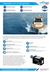 TommaTech 12.8 V 100 AH Marin Bluetooth Lityum Batarya 8000 Cycle