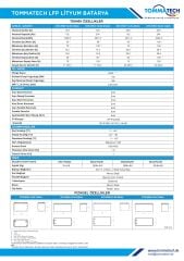 TommaTech 12.8 V 200 AH Marin Bluetooth Lityum Batarya 8000 Cycle