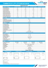 TommaTech 12.8 V 280 AH Marin Bluetooth Lityum Batarya 8000 Cycle