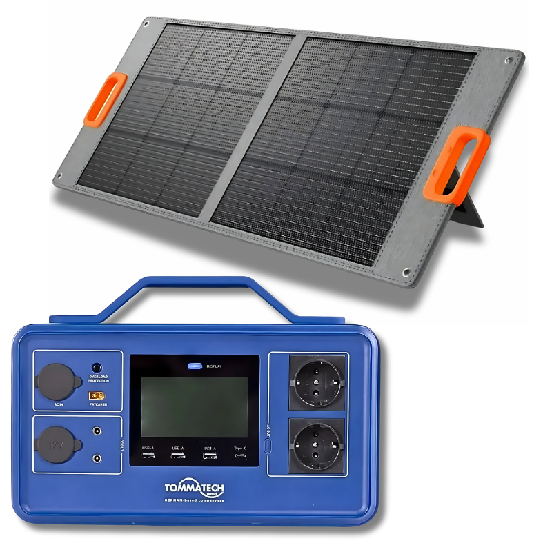 Tommatech 512 W Taşınabilir Güç Kaynağı  Katlanabilir Panel Paketi