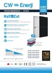 Cw Enerji Cwt 595 W Half Cut Topcon Multi Busbar Güneş Paneli 31 Adet 1 Palet