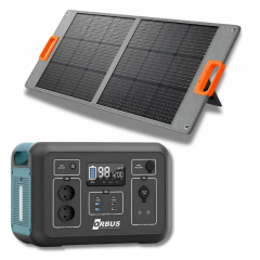 Orbus 1200 W Taşınabilir Güç Kaynağı Katlanabilir Panel Paketi