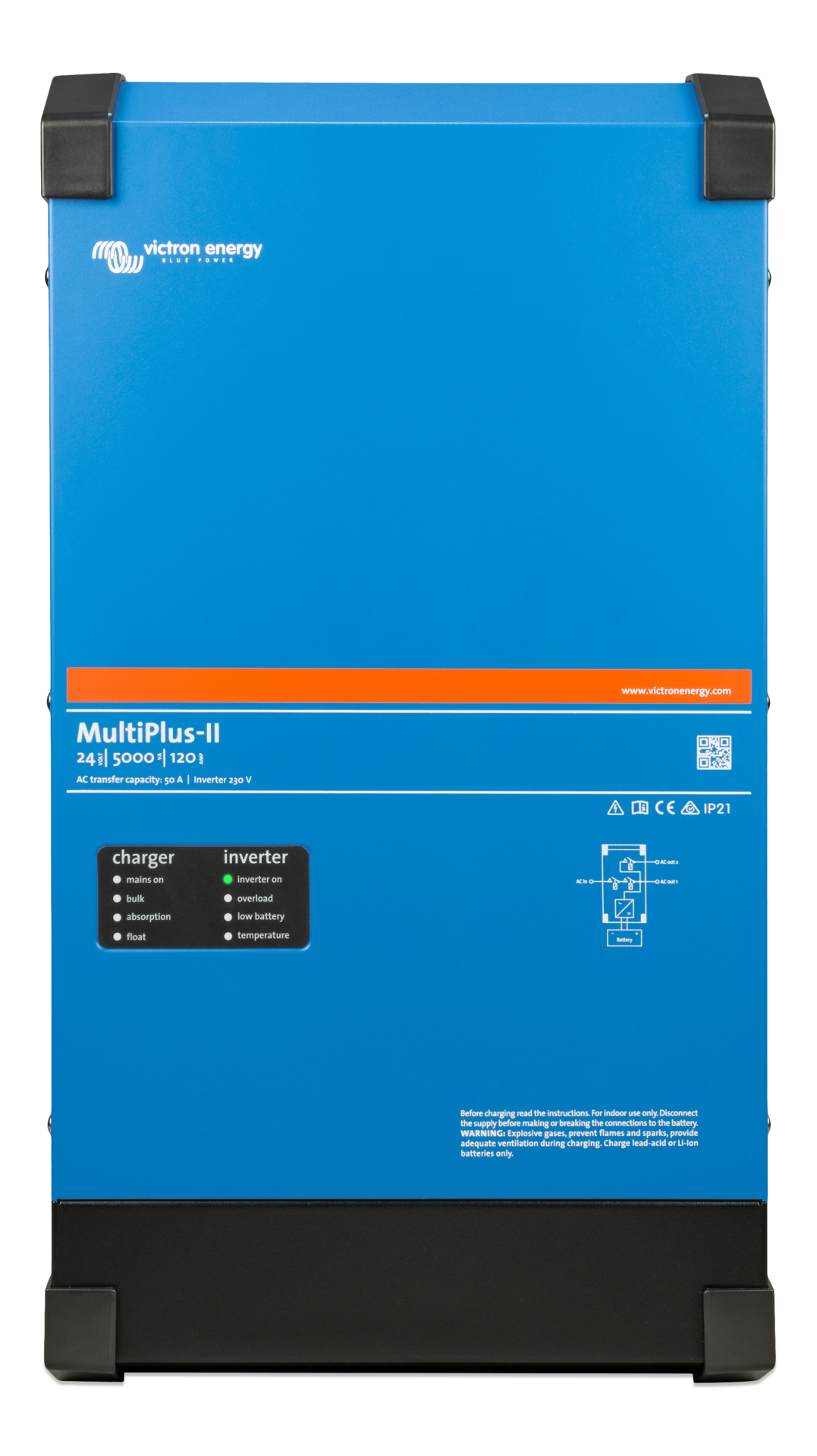 Victron İnvertör/Şarj Cihazı MultiPlus-II 24/5000/120-50 Inverter/Charger (PMP242505010)