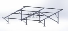 Yapı Solar Galvanizli Çelik Konstrüksiyon Düz Zemin Ayak Sehpası 2x2 4 Panellik Altyapı Seti