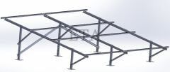 Yapı Solar Galvanizli Çelik Konstrüksiyon Düz Zemin Ayak Sehpası 2x2 4 Panellik Altyapı Seti