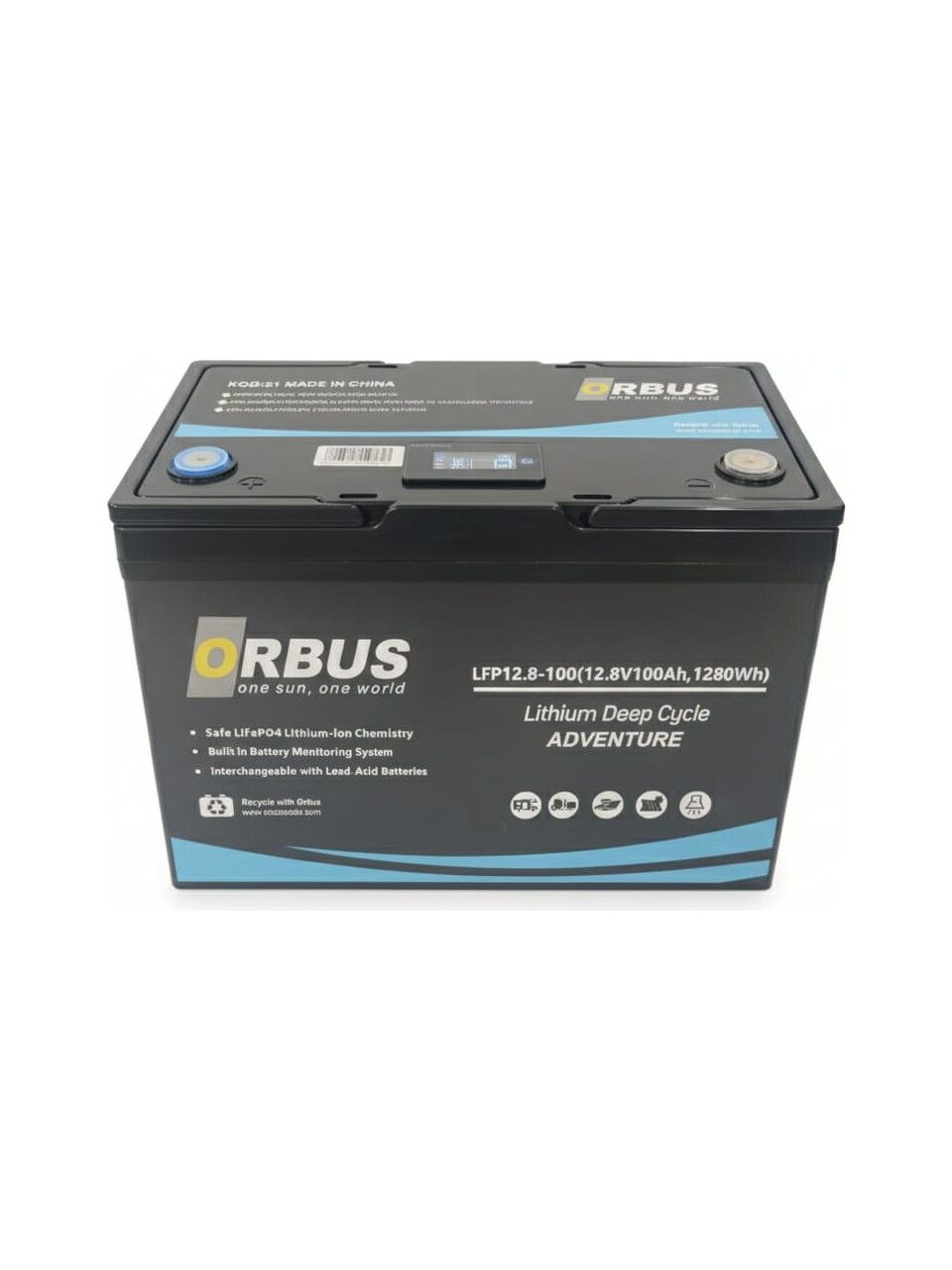 Orbus 12.8 V Volt 100 Amper Lityum Lifepo4 Akü