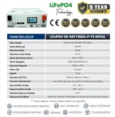 Orbit 48V 100Ah Ekranlı LifePO4 Lityum Akü
