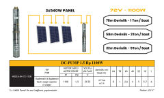 Mexxsun DC Pompa 1.5Hp / 1100W / 72V (4DC6-84-72-1100)