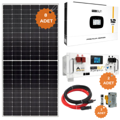 Mexxsun 12 kW Hibrit Lityum Akülü Solar Enerji Paketi Tak Çalıştır