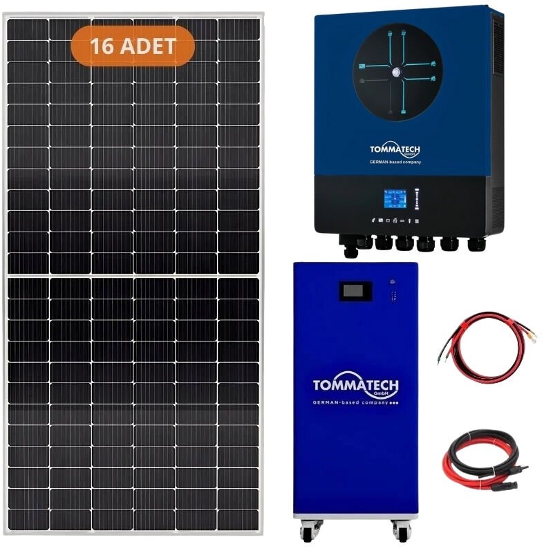 Tommatech XL 15 kW Lityum Akülü 11 kW MPPT İnverterli Hazır Solar Enerji Paketi