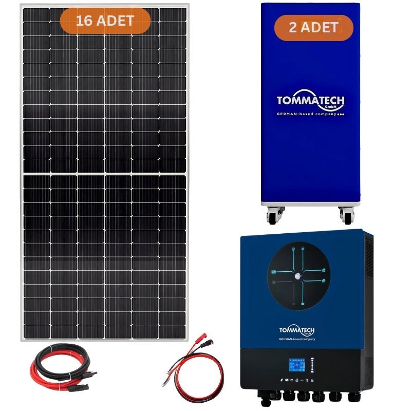 TommaTech 30 kW Lityum Akülü 11 kW MPPT İnverterli Hazır Solar Enerji Paketi