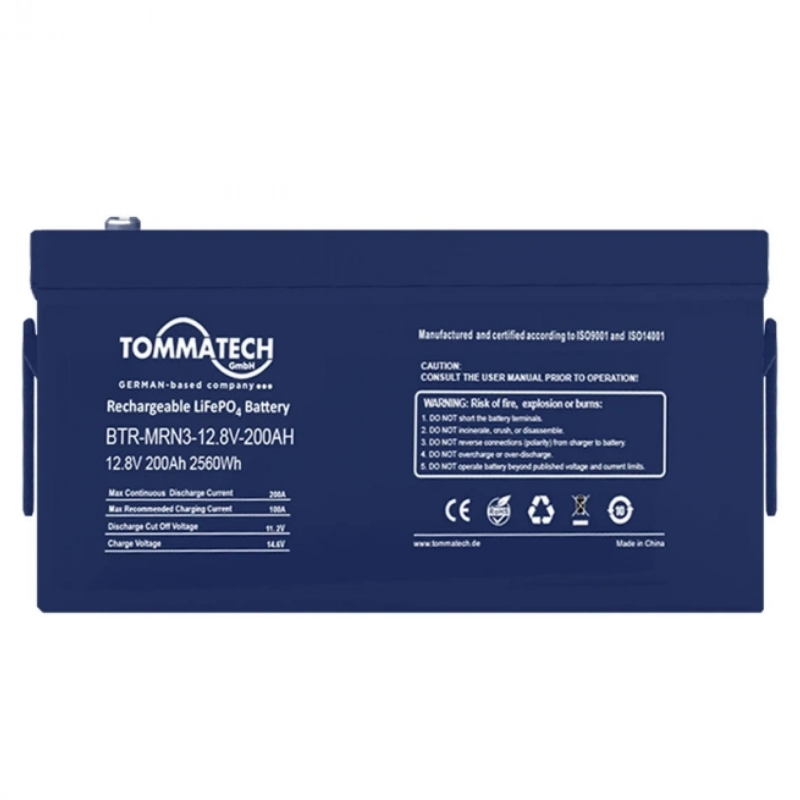 Tommatech Marine 12.8 V 200 AH LFP LİFEPO4 ABS+PC Kasa Lityum Batarya