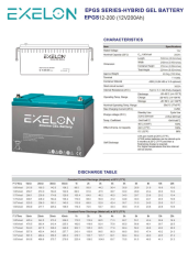 Exelon 12 Volt 200 Amper Jel Akü Derin Döngü Deep Cycle