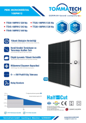 Tommatech 550 Wp Halfcut Multibusbar Monokristal 108pm M12 Güneş Paneli