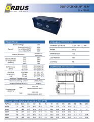 Orbus 12 V 200 Amper Derin Döngü Karbon Jel Akü