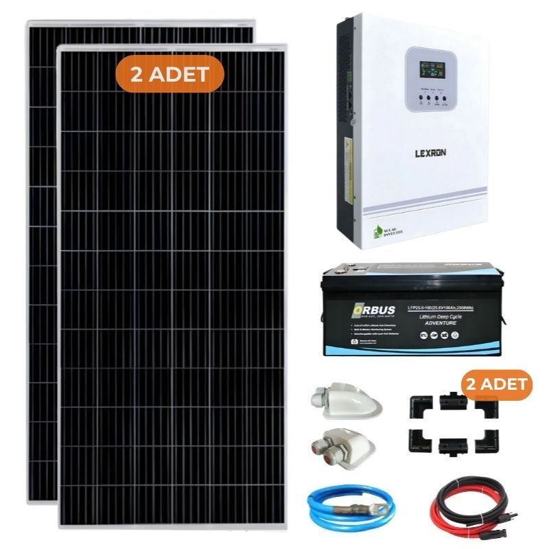 3 kW Lityum Akülü Karavan Solar Enerji Paketi
