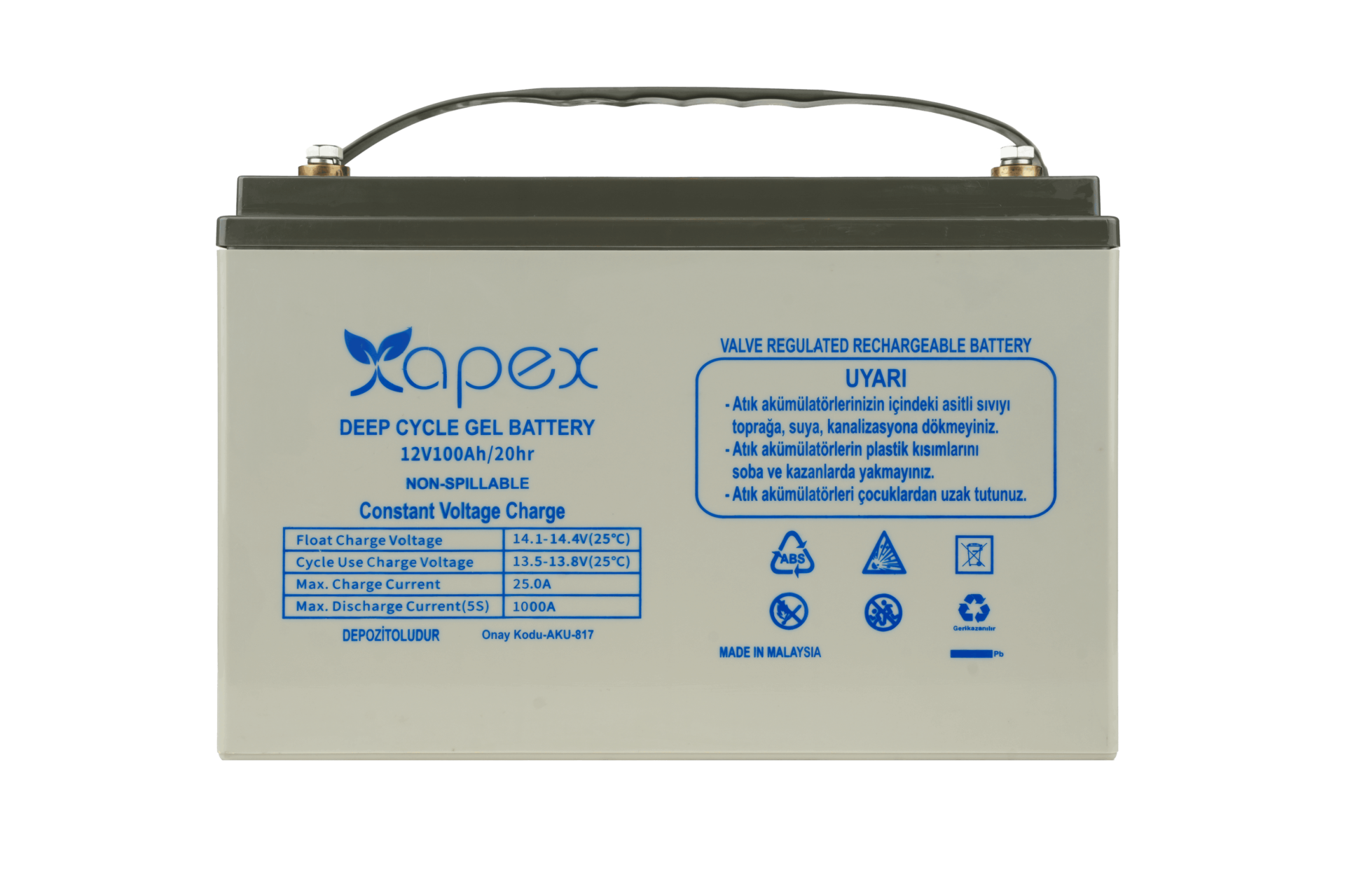 Apex 12V 100Ah Jel Akü