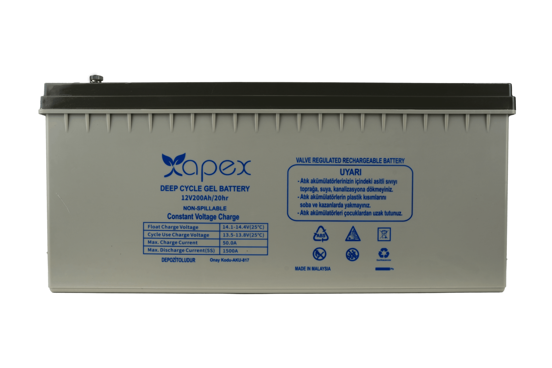 Apex 12V 200Ah Jel Akü