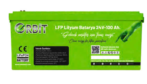 Orbit 24V 100Ah LifePO4 Marin Bluetooth Lityum Akü