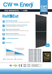 Cw Enerji 455 W Watt 144pm M6 Half Cut Güneş Paneli Solar Panel Monokristal