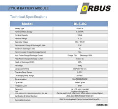 Orbus 51.2 V 100 Ah Lityum Lifepo4 LFP Akü